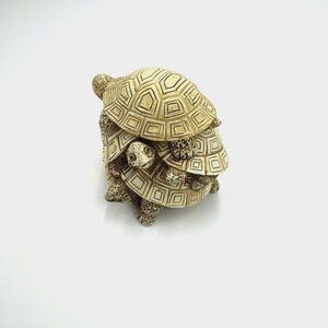 Harmony Kingdom Style Resin Turtle Stacked Trinket Box